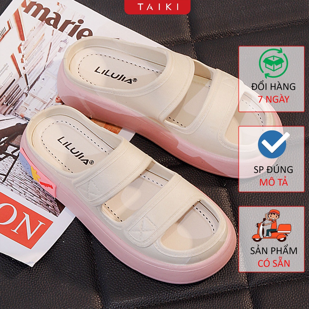 Dép Nữ Quai Ngang Đế Cao 4CM 🛫FREEE SHIP🛫 dép lê nữ thời trang đẹp đế siêu dẻo chống nước chống trơn