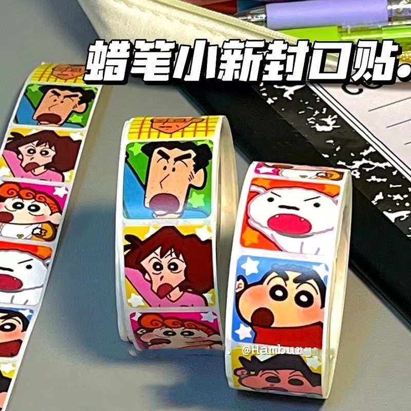 Bộ 500 miếng dán in hoạt hình cậu bé bút chì shin-chan dễ thương - ảnh sản phẩm 6