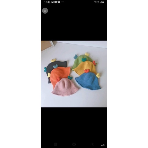 Nón len hình trái tim cho bé 1-5 tuổi