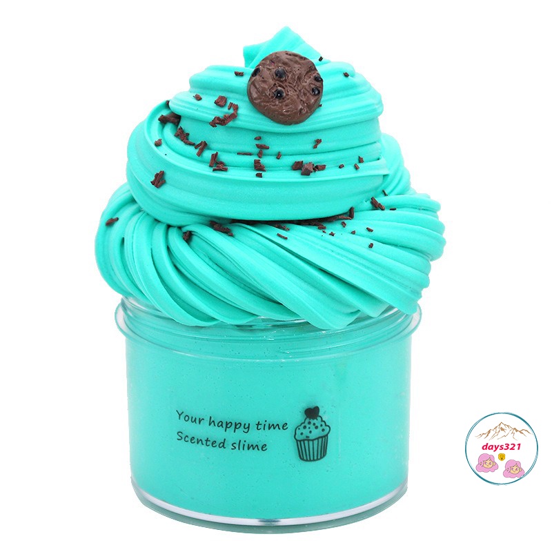 Slime Bơ Pastel/ Butter Slime Màu Xanh Mềm Mịn/ 200ml/ Charm Trang Trí/ Làm Quà Tặng Cho Bé