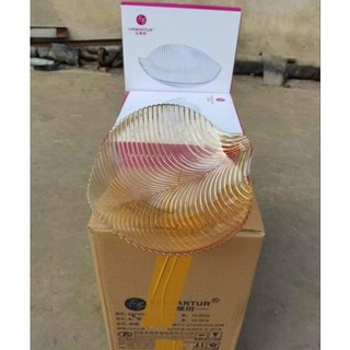 Đĩa thủy tinh hình chiếc lá 24*24cm màu vàng và trắng