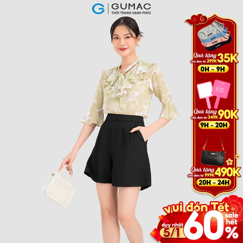 Áo Thắt Nơ Tay Loe Thời Trang Gumac AC08105