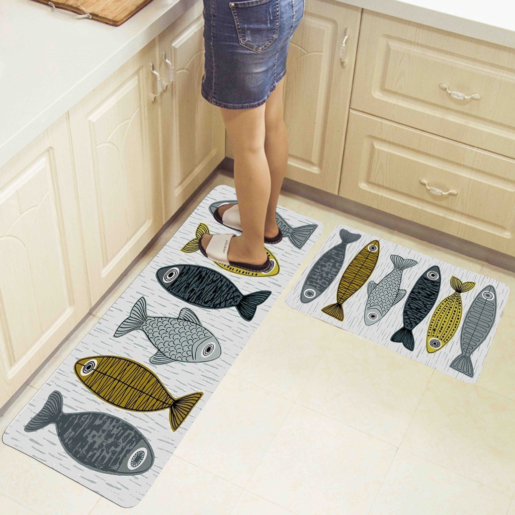 [Siêu Rẻ] Thảm Lau Chân Nhà Bếp, Nhà Tắm 3D,Thảm Chùi Chân Trải Sàn Nhà 3D Thấm Hút Nước Chống Trơn Trượt