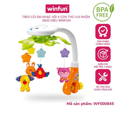 Treo nôi cũi, đèn chiếu trăng sao ru ngủ Winfun có nhạc trắng, cho bé từ sơ sinh