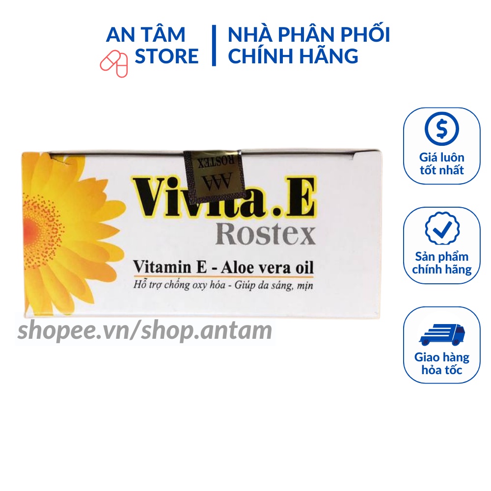 Viên uống bổ sung Vitamin E 400 IU làm đẹp da Vivita.E Rostex