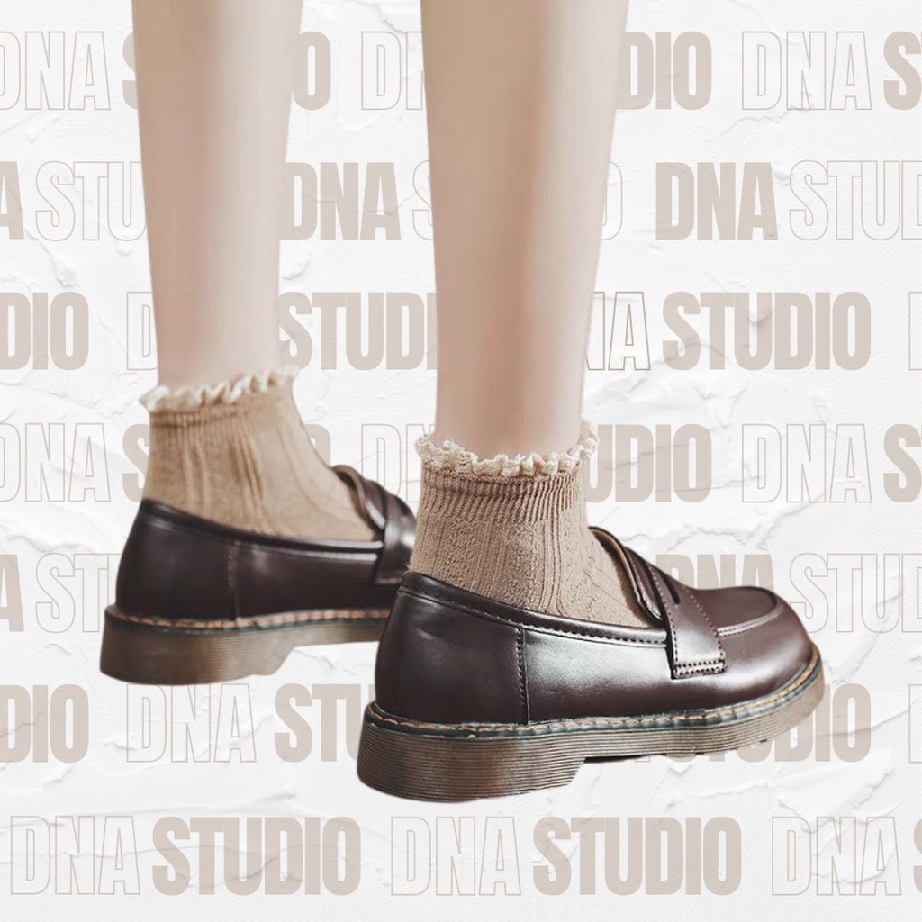 Giày lười loafer phong cách Harajuku nữ sinh Nhật Bản
