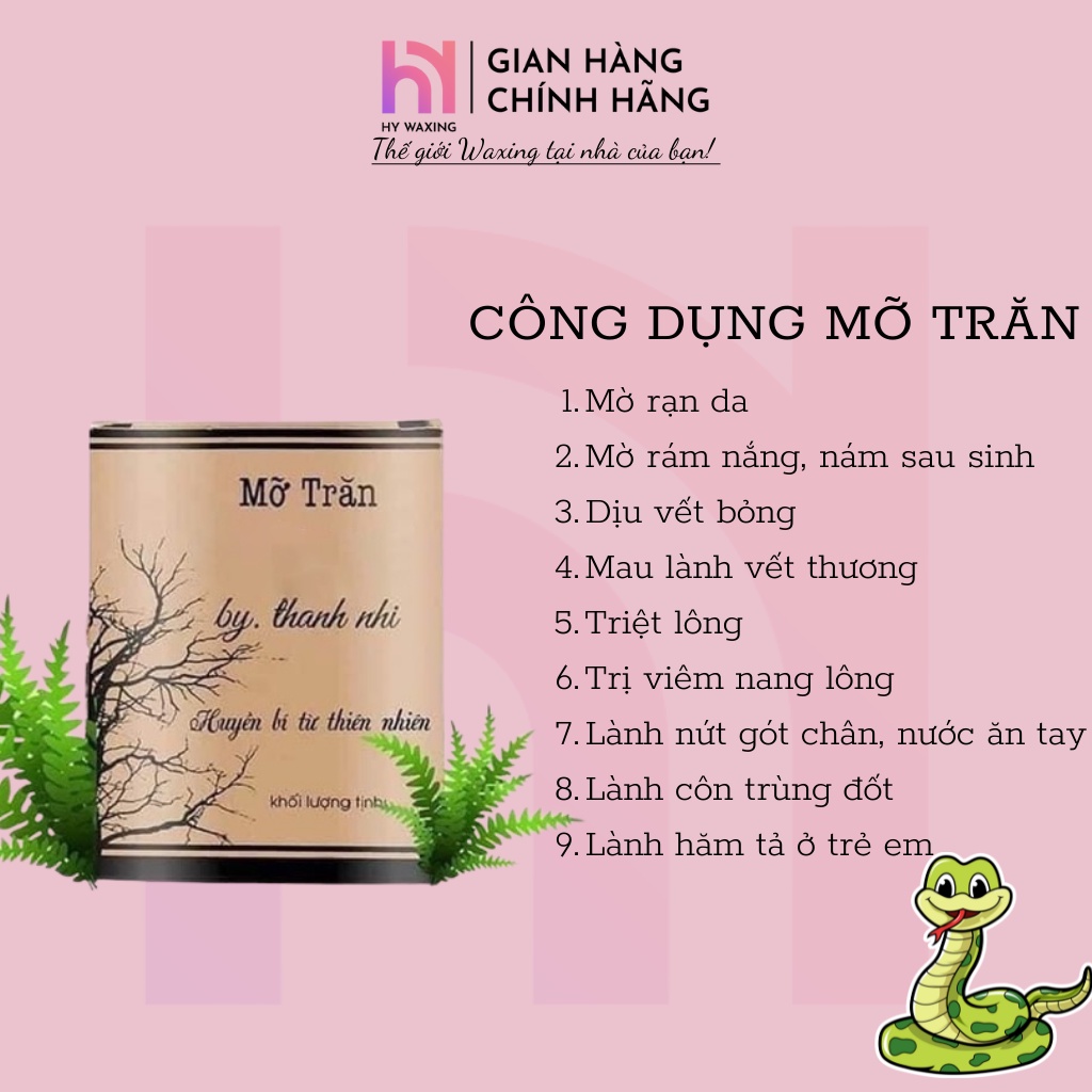 [CHE TÊN] Combo Nồi Nấu Sáp Wax Lông Prowax100 + 100gr Sáp Hồng + 75gr Mỡ Trăn Tặng Que HY WAXING