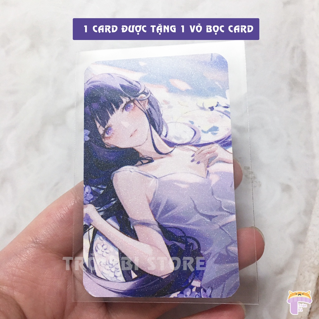 [2 MẶT] Card Genshin Impact bo góc nhũ 5.5 x 8.5 cm [1 card tặng 1 thẻ bọc card]