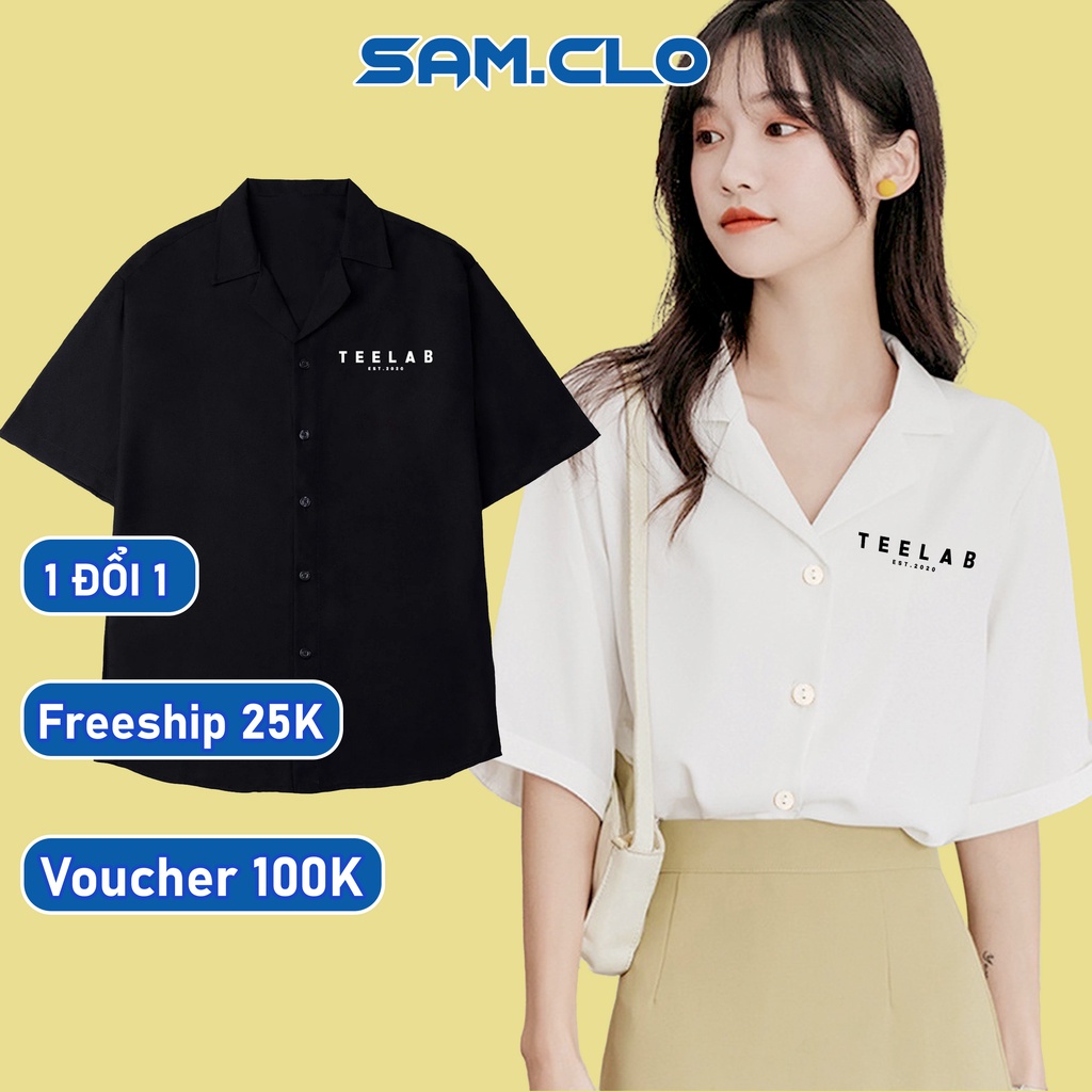 Áo SƠ MI nam nữ SAM CLO tay lỡ cổ bẻ phong cách ulzzang form freesize dáng rộng unisex KATE TEELAB 2020