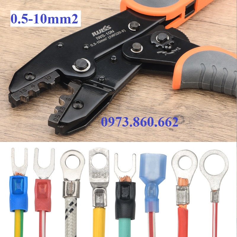 Kìm bấm cos IWISS - Kềm bóp cos tròn, cos chữ Y đa năng siêu tốt [Hàng Xịn ]