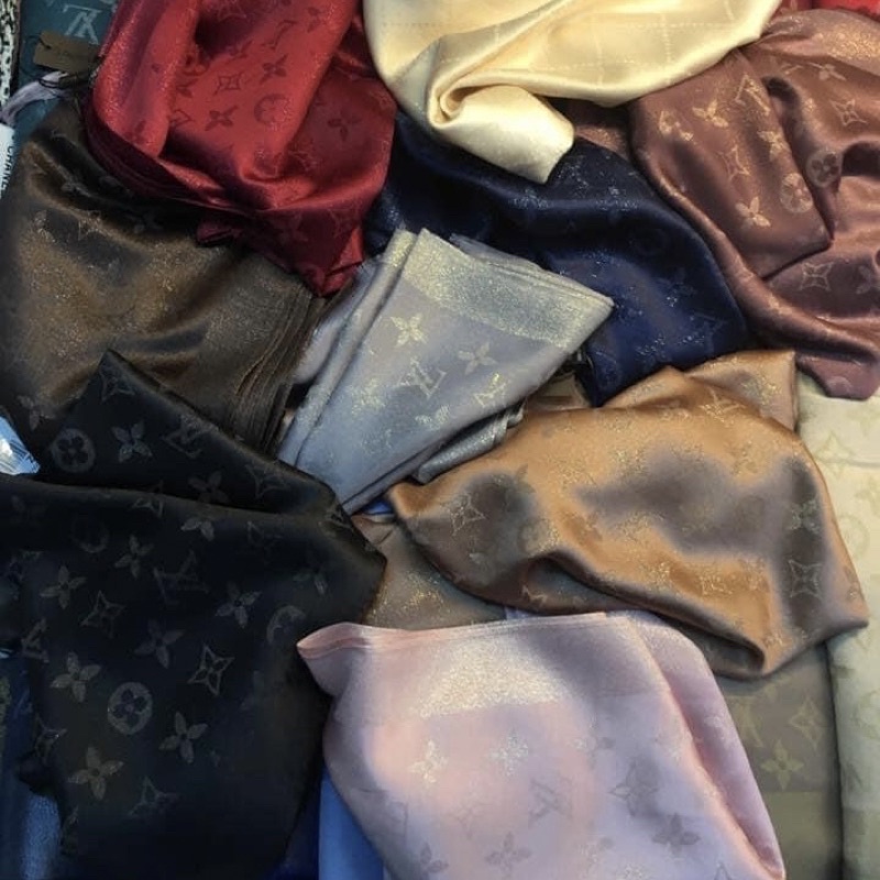 Khăn Lụa đũi ánh nhũ vàng bản dài 90x180cm - Khăn choàng hàng có sẵn