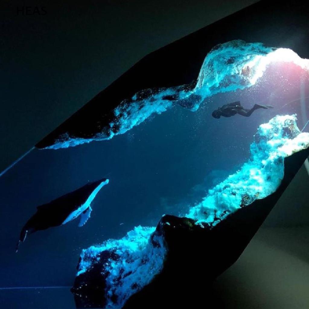 Đèn Ngủ Để Bàn Hình Cá Voi Bằng Nhựa Epoxy Độc Đáo