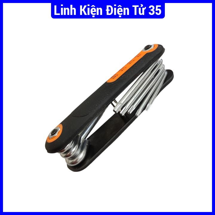 Bộ lục lăng hoa thị Goodman Gập 8 Chi Tiết (USA) hợp kim cao cấp vặn các loại vít và bu lông chìm chất lượng tốt