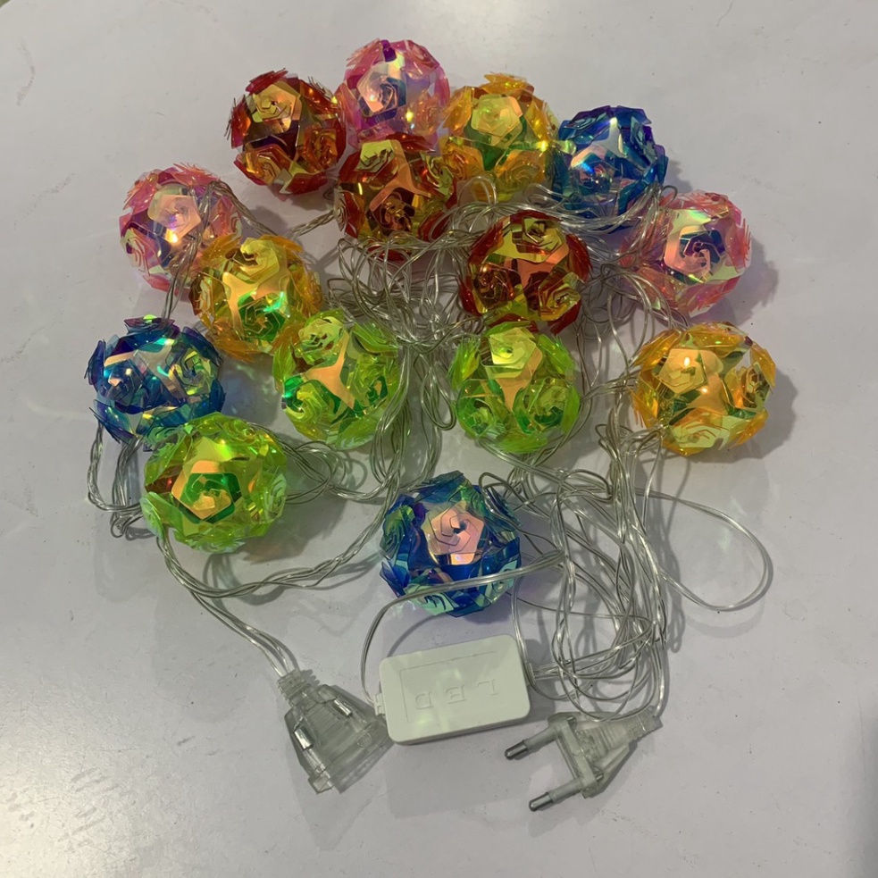 ĐÈN NHÁY TRANG TRÍ 5M 15 BÓNG 7 MẦU MỚI VỎ NHỰA 2022