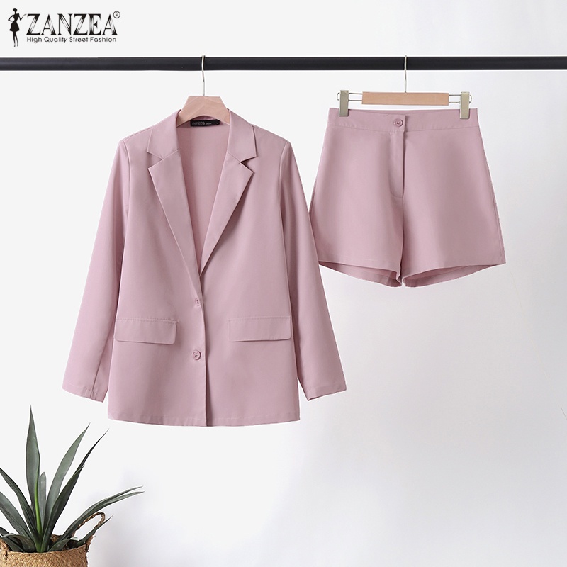 Set đồ ZANZEA gồm áo khoác blazer + quần short thời trang nữ