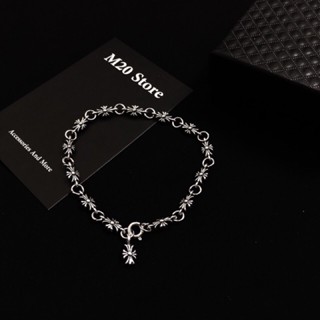 Vòng Tay Chrome Heart Bạc 925 Retro GoThic,Vòng Tay Nam M20store Nữ Phong Cách Cổ Điển Dễ Phối