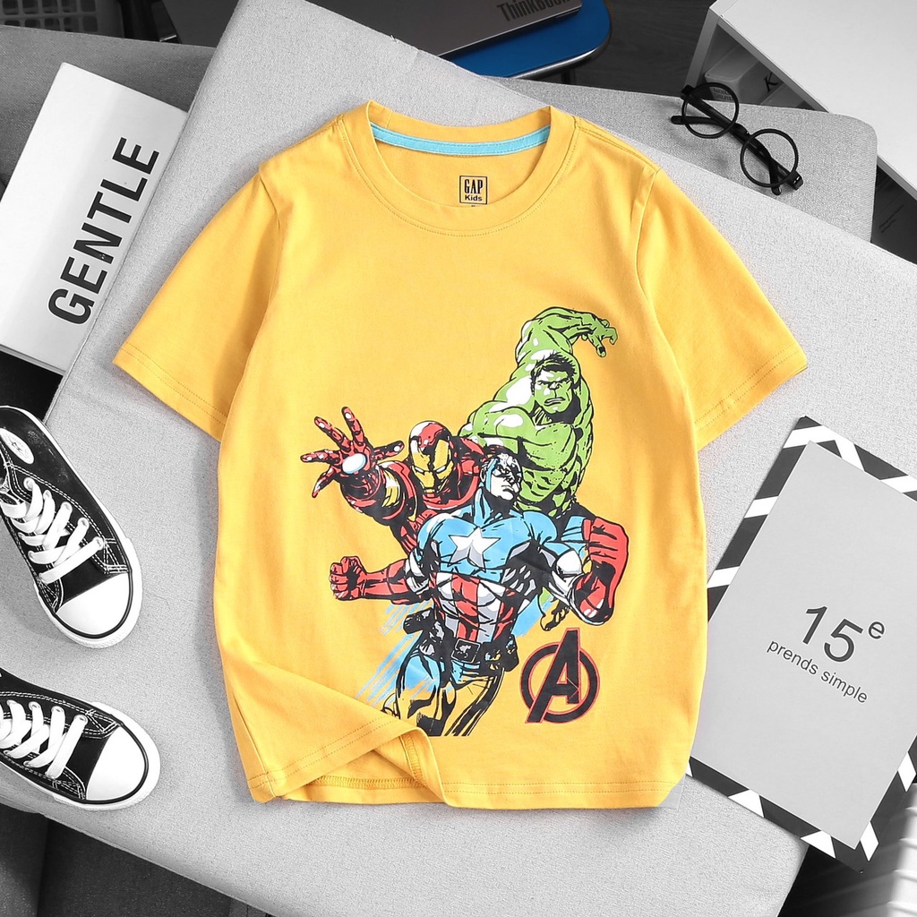 Áo thun bé trai ngắn tay Gap vải thun cotton mêm mịn size đại áo phông in hình khủng long