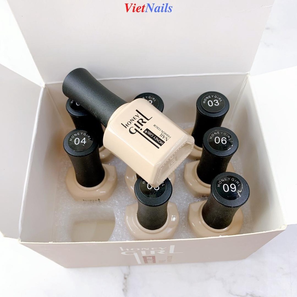 Set Sơn Gel Honey Girl 9 Chai - Sơn Gel Honey Girl Nhiều Tone Màu Tặng Kèm Bảng Màu Sơn Mẫu