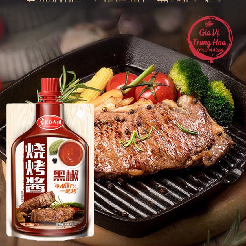 Sốt Ướp Thịt Xiên Nướng, BBQ Grassland Red Sun 110g chuẩn Orleans