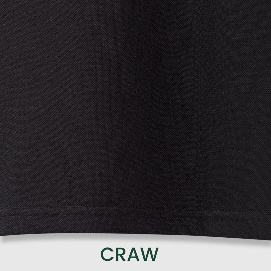 Áo thun Polo CRAW Unisex vải cá sấu co dãn 4 chiều dày dặn form gerular fit - 1 Sọc Xanh Be PL0043