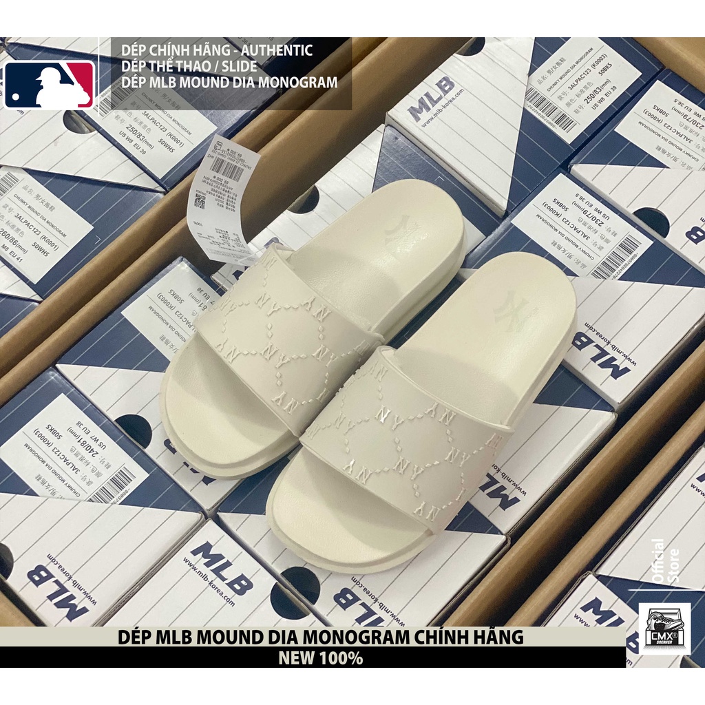 😘  Dép MLB CHUNKY MOUND DIA MONOGRAM - REAL AUTHENTIC 100%