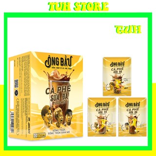 [Hộp 10 Gói 24g]Cà Phê Sữa Đá Ông Bầu Hộp Vàng 240g 10 Gói, cà phê ob, ob cafe-TUH Store