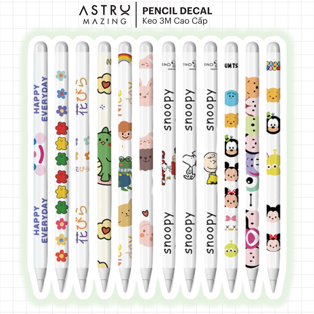 Miếng dán decal AstroMazing bảo vệ bút Pencil 1 và 2 nhám, bám tay chống trầy xước kháng nước hỗ trợ sạc không dây