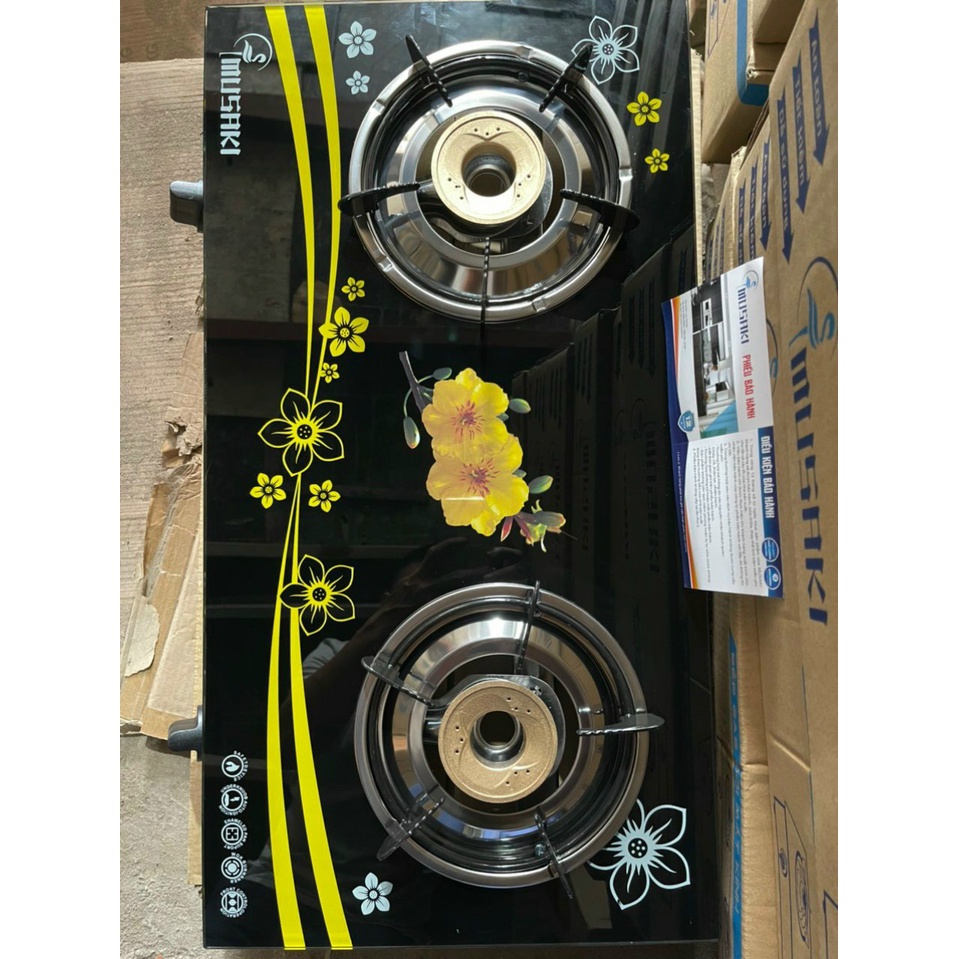 Bếp gas đôi,mặt kính-dài 60 cm-Bếp ga kính 2 lò nấu rẻ,bền,đẹp,bảo hành 24 tháng