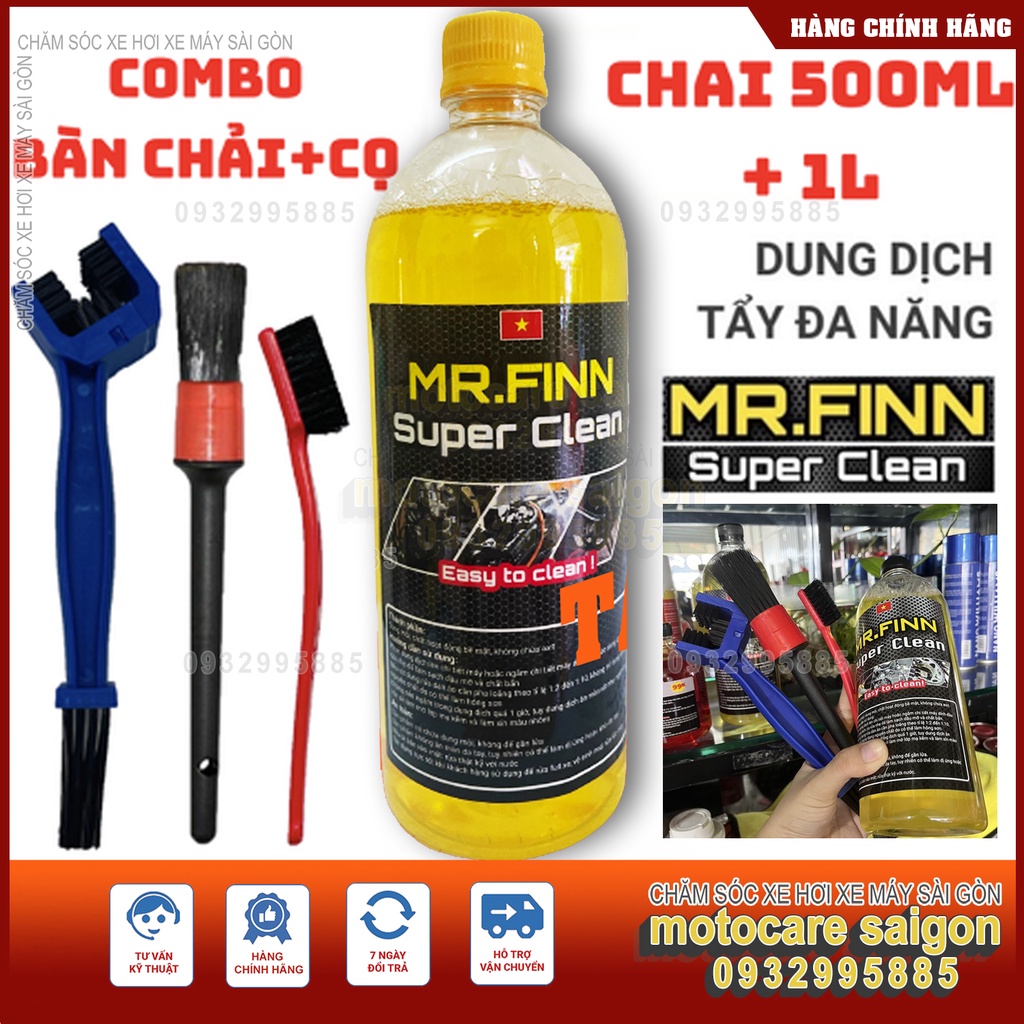 [ Combo ]Dung dịch tẩy rửa đa năng Mr.Finn Super Clean 500ml,1L