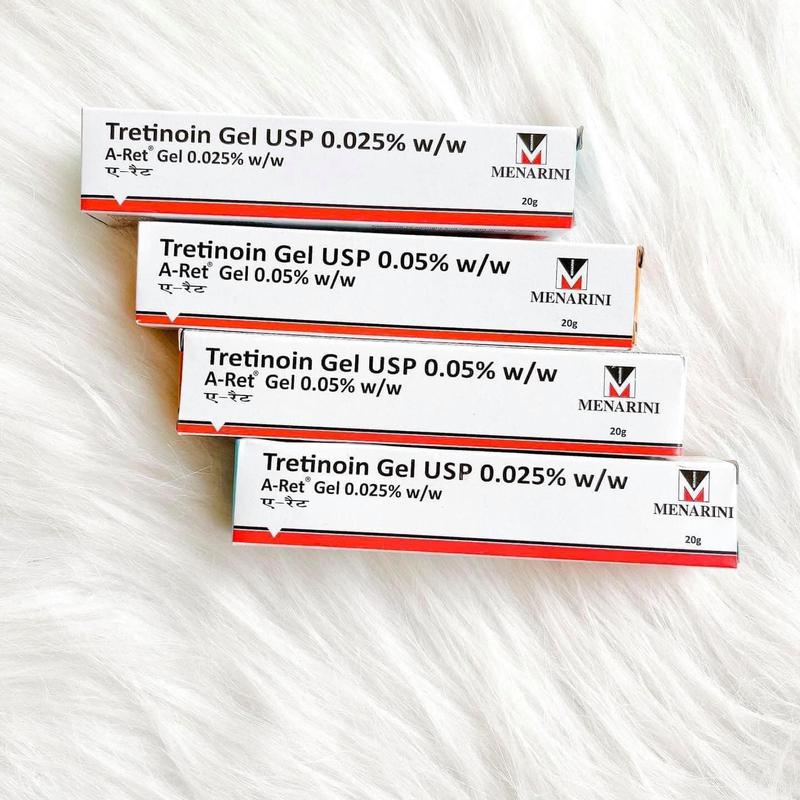 Tretinoin Aret gel 0.1% 0.05% 0.025% ngăn lão hóa, mụn  - A ret tretinol