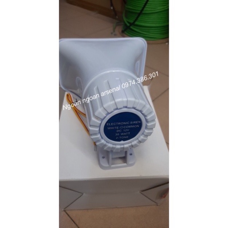 Còi hú báo động công suất lớn 30W 12V 2 âm hàng nhập khẩu