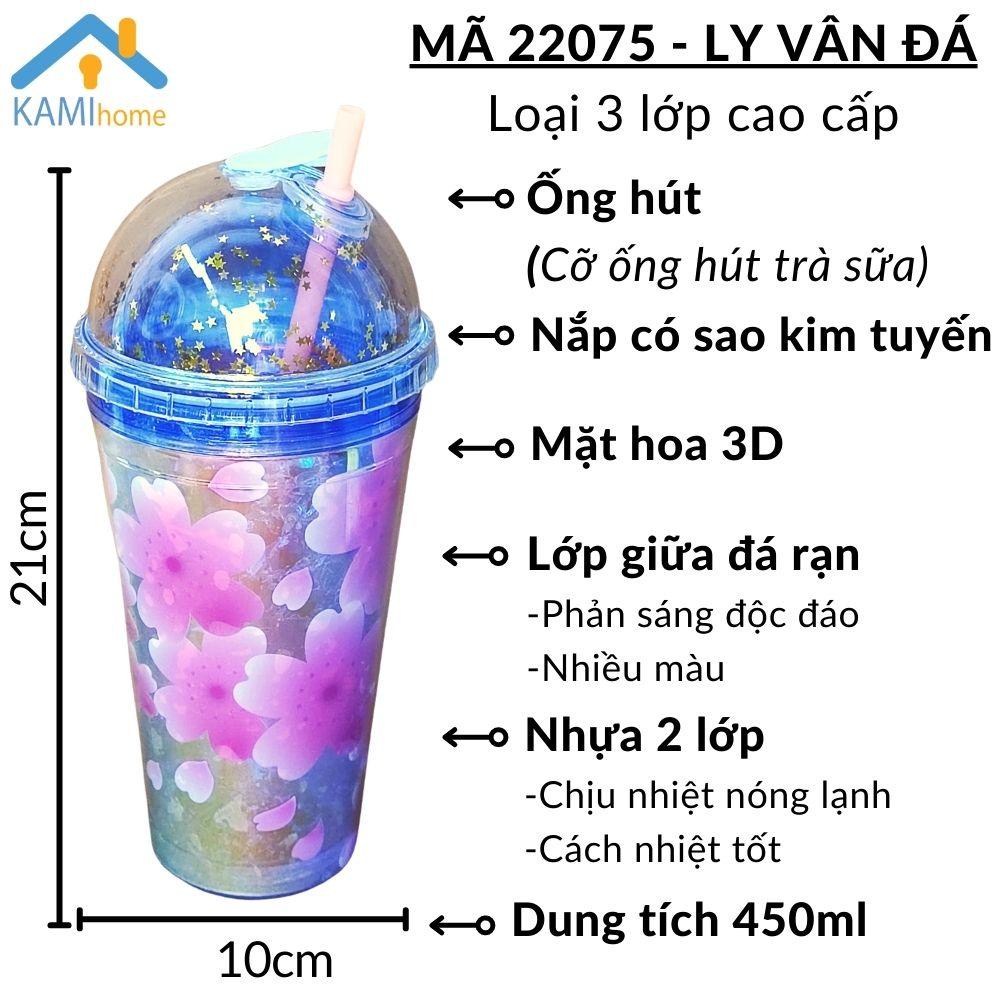 Ly uống nước kiểu cốc trà sữa đèn led phản quang làm đèn ngủ 450ml (Nhiều mẫu) KM 22075