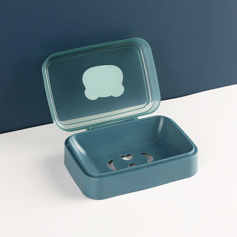 Khay Đựng Xà Phòng Có Nắp Đậy - Hộp Xà Phòng Tắm Có Khay Hứng Nước