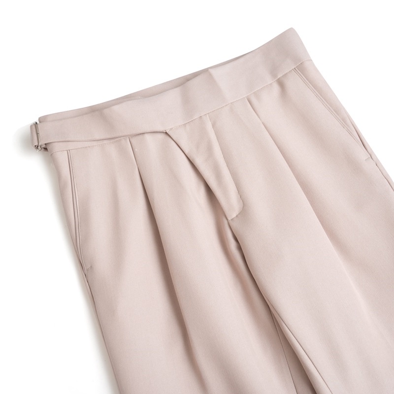 Quần Âu basic lưng cao có đai đen/xám xanh/be