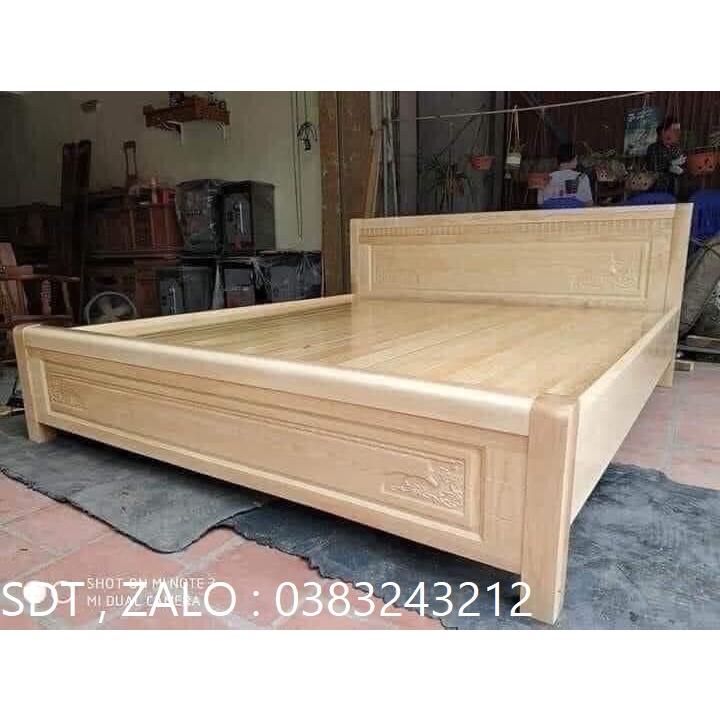 giường ngủ gỗ sồi 1m8x2m rác phản
