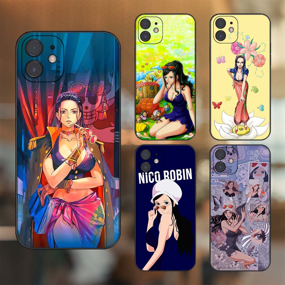 Ốp lưng iPhone 12 dẻo đen cạnh vuông in hình Nico Robin One Piece Đảo Hải Tặc