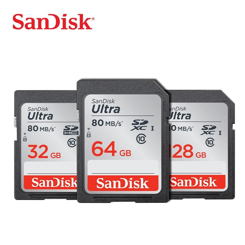 Thẻ Nhớ SanDisk SD 16GB 32GB 64GB 128GB 256GB 80MB / s Cho Máy Ảnh Canon Nikon SLR 4K