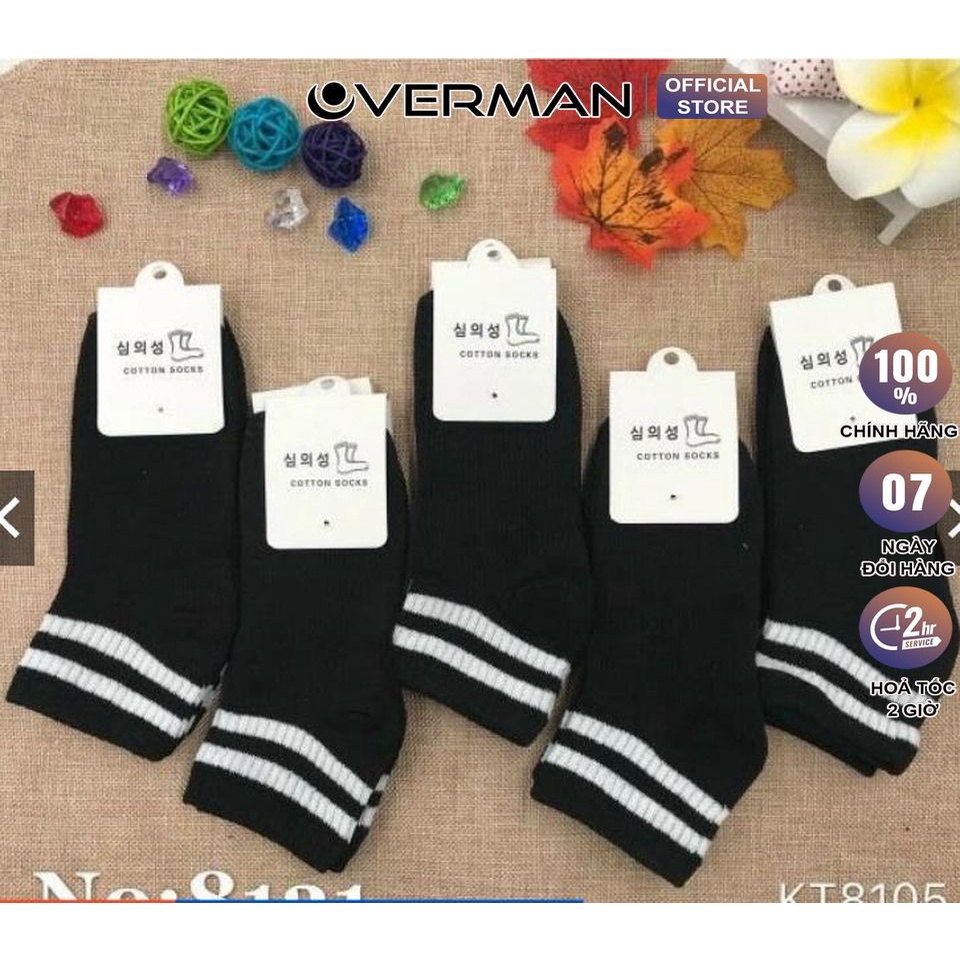 Tất Vỡ nam Cao Cổ cao cấp Cổ Cao Unisex kẻ ngang kiểu Hàn Quốc Dệt Kim TAT01 - OVERMAN