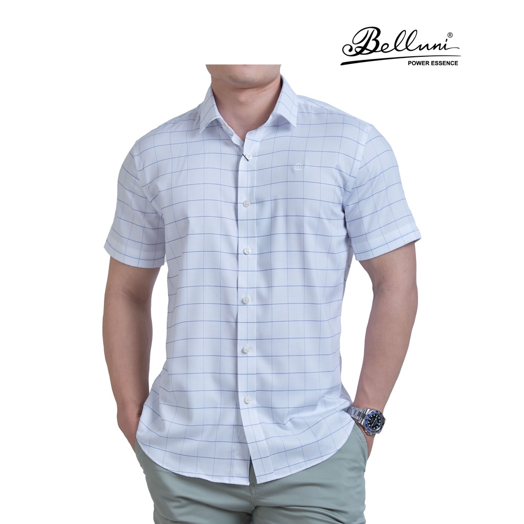 Áo sơ mi nam ngắn tay BELLUNI vải sợi tre chống nhăn- ANS.BP.BE.2.W1