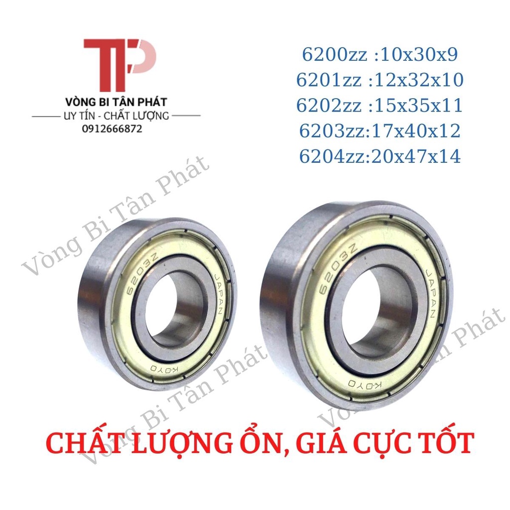 Vòng bi bạc đạn 6200 , 6201, 6202, 6203 ,6204 Koyo