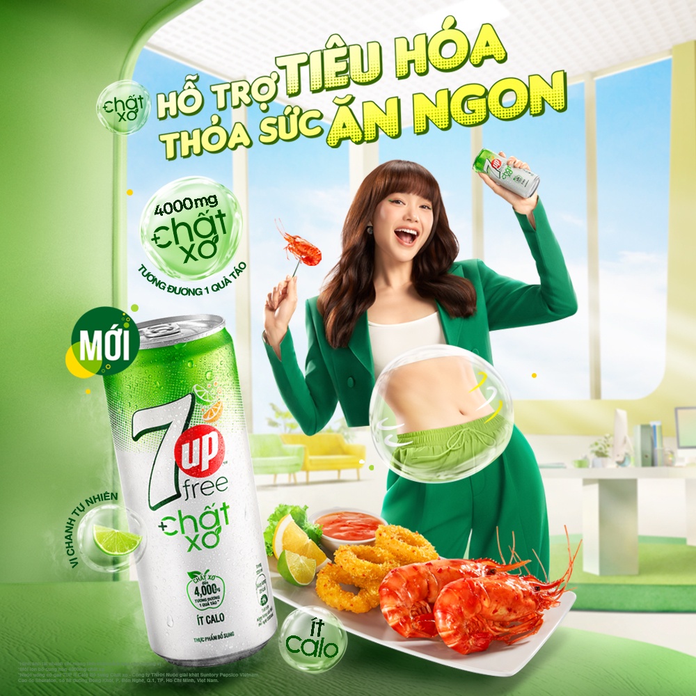 Thùng 24 Lon Mix 2 Vị Pepsi Vị Chanh Không Calo và 7Up Chất Xơ Ít Calo (320ml