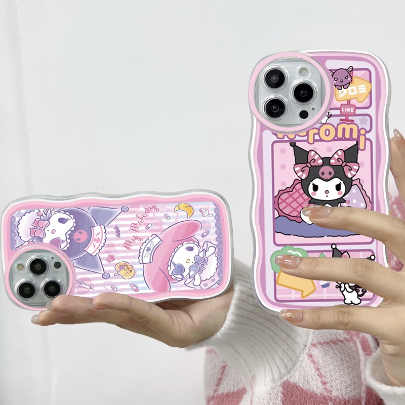 OPPO A15 A15S A16 A16K A16E A17 A17K A37 A37F NEO 9 A39 A57 A83 2016 Cho Ốp lưng điện thoại In Hình Cartoon Kuromi With Free Holder