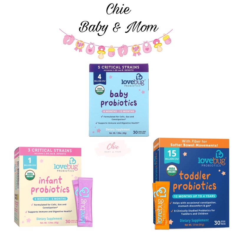 Men vi sinh cao cấp LoveBug Probiotic của Mỹ hộp 30 gói