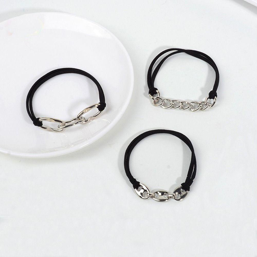 Dây Cột Tóc Chuỗi Xích Kim Loại Co Giãn Dễ Thương Cho Nữ Giá Đỡ