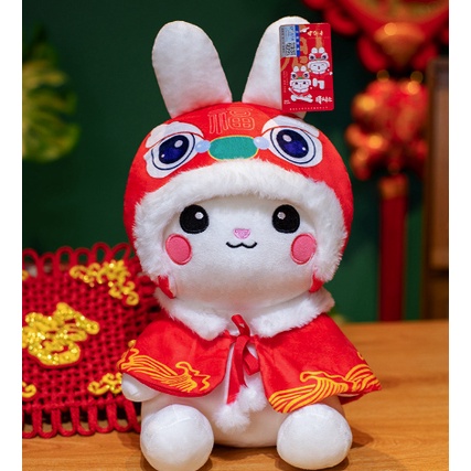 [ Nhập Khẩu Cao Cấp ] Gấu Bông Pokemon Pikachu Cosplay Thỏ Nhồi Bông Phong Cách Trung Hoa Mừng Năm Mới 2023