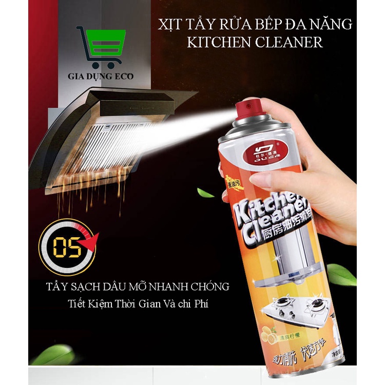 XỊT TẨY RỬA KITCHEN CLEANER - Vệ Sinh Mọi Vết Bẩn Trên Bề Mặt Thiết Bị, Máy Móc Đơn Giản Và Hiệu Quả Tức Thì