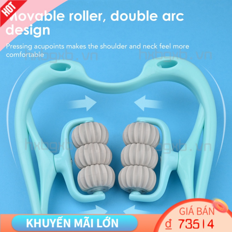 Dụng Cụ Mát Xa Cổ / Vai Cầm Tay 6 Con Lăn Tiện Dụng