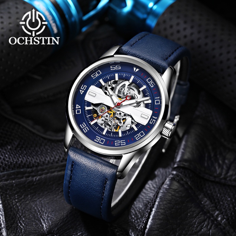 Đồng Hồ Cơ Tự Động Ochstin 2813 Với Dây Đeo Da Thật Thời Trang Cho Nam