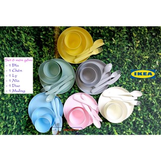 Bộ Ly Chén Đĩa Ăn Dặm An toàn cho bé Ikea (Hàng US)