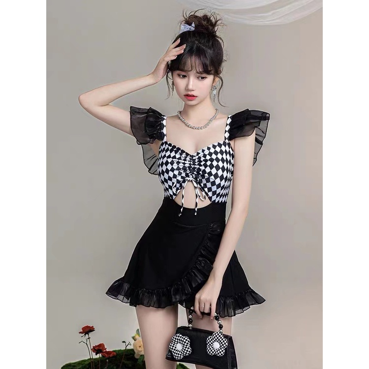 Bộ Đồ Bơi Một Mảnh Tay Ngắn Che Bụng Mỏng Nhẹ Thời Trang Mùa Xuân 2023 Mới Mẻ Quyến Rũ Dành Cho Nữ